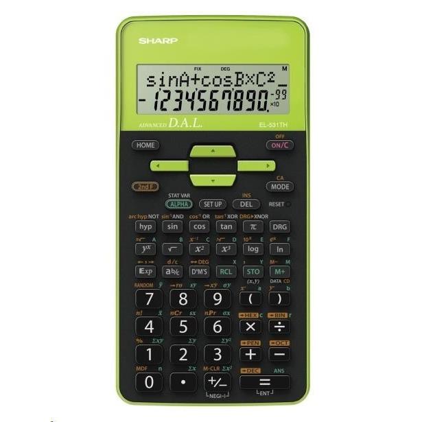 SHARP EL-531TH grön, teknisk miniräknare