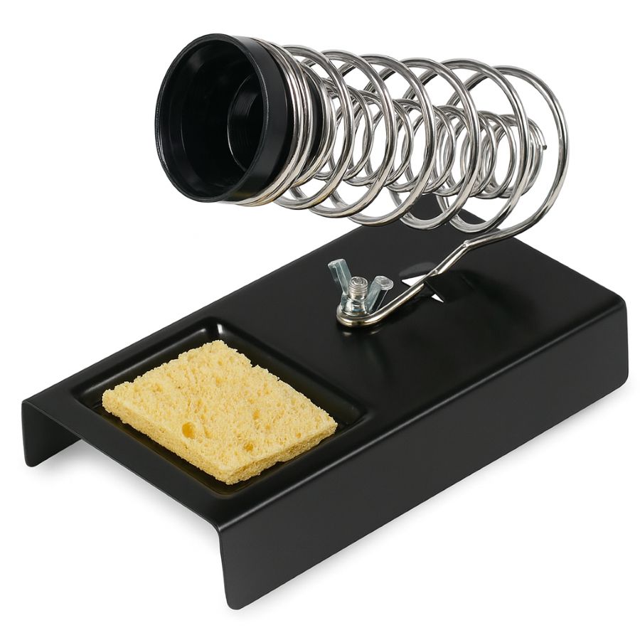 Lödkolvsställ med fjäderhållare och svamp