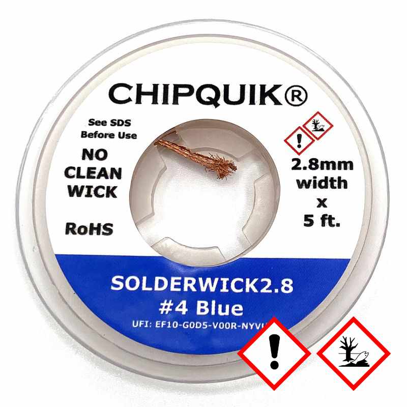 Avlödningsfläta 2.8mm, SOLDERWICK2.8 #4 Blå, 1.52m