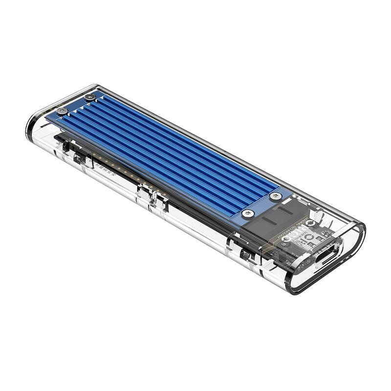 Orico M.2 NVMe SSD-kabinett USB-C 3.1 Gen 2 10 Gbps, transparent blå