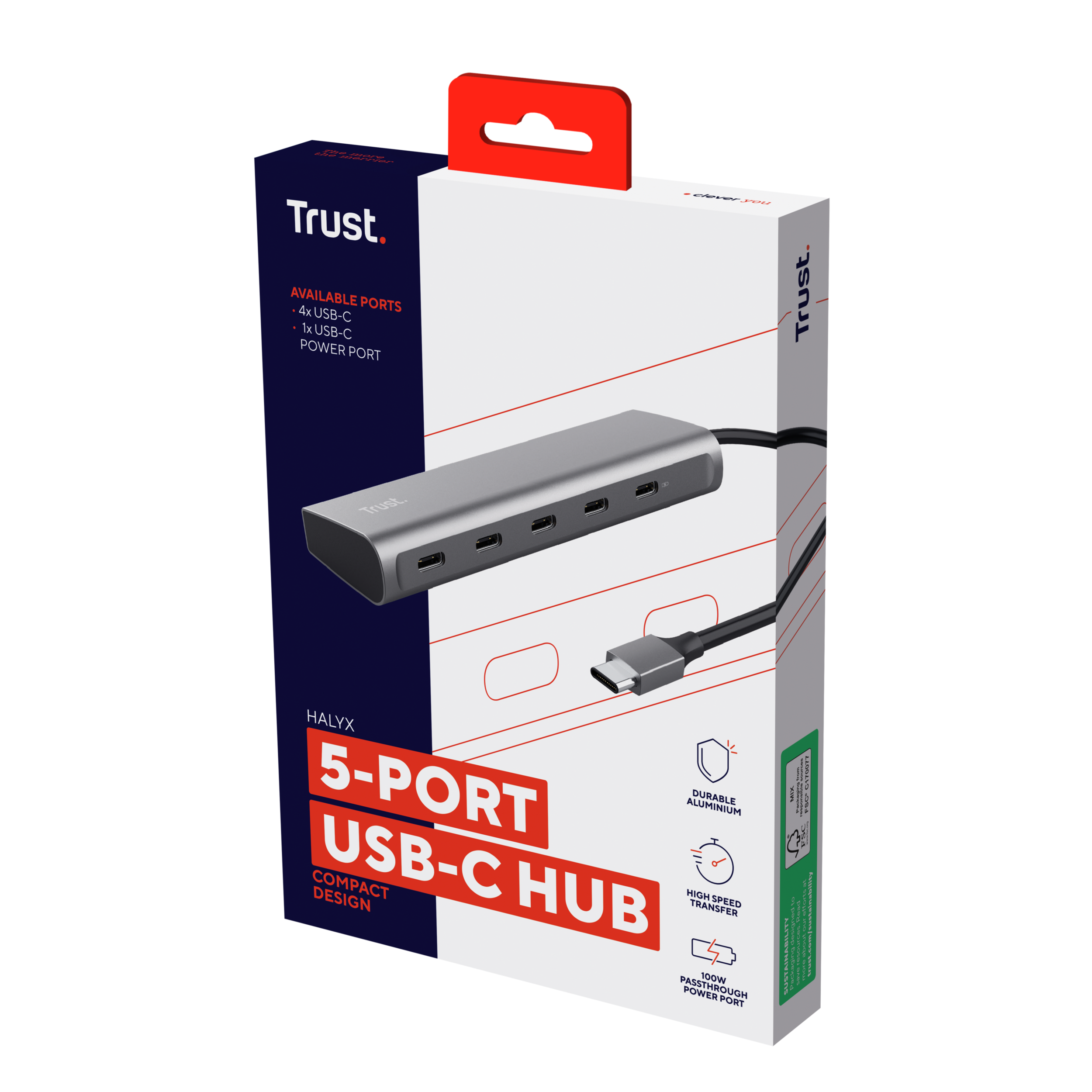 Halyx Hub med 5st USB-C portar