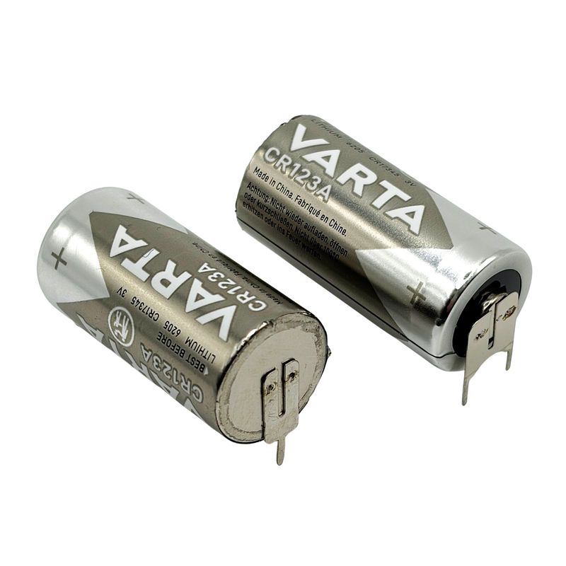 2st Batterier CR123A till larmsiren SAAB 9-3 & 9-5, med lödöron för montering på kretskort