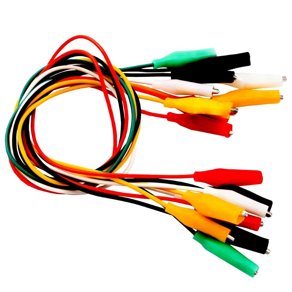 10-pack Krokodilklämmor med kabel 40cm AZ-Delivery, för mät & test <30VDC