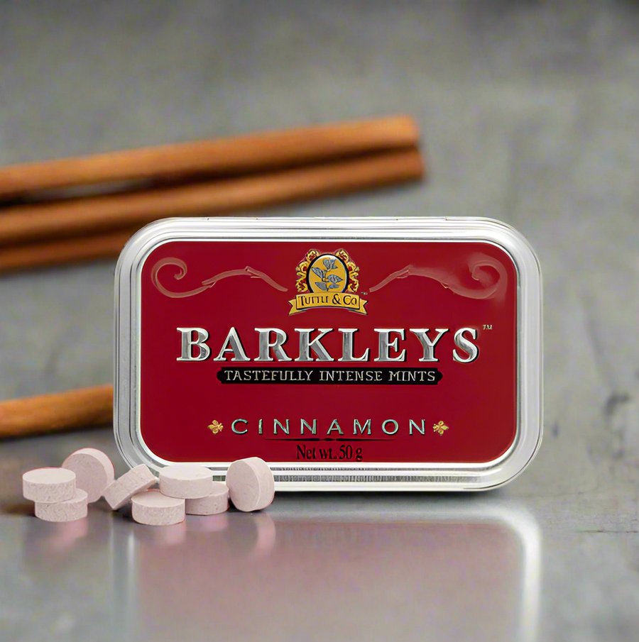 Barkleys kanel, pastiller i plåtask 50g