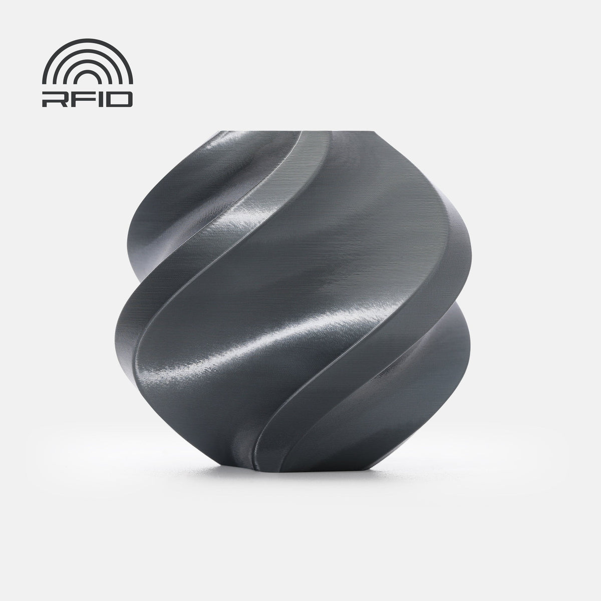 Bambu Lab PLA Silk+ Titan Gray 1 kg - filament med spole & RFID