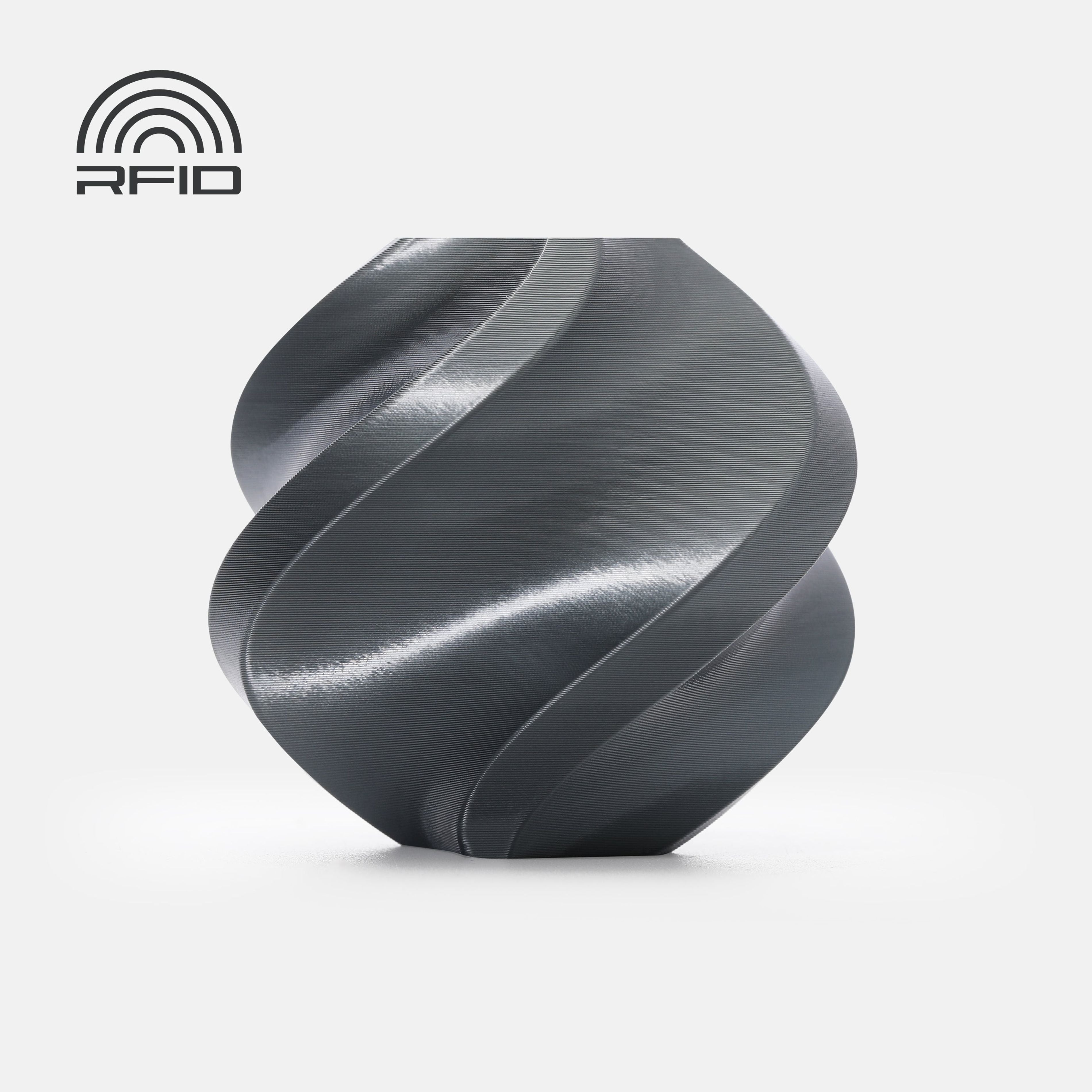 Bambu Lab PLA Silk+ Titan Gray 1 kg - filament med spole & RFID