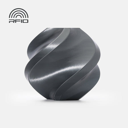 Bambu Lab PLA Silk+ Titan Gray 1 kg - filament med spole & RFID