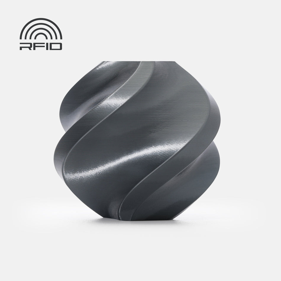 Bambu Lab PLA Silk+ Titan Gray 1 kg - filament med spole & RFID
