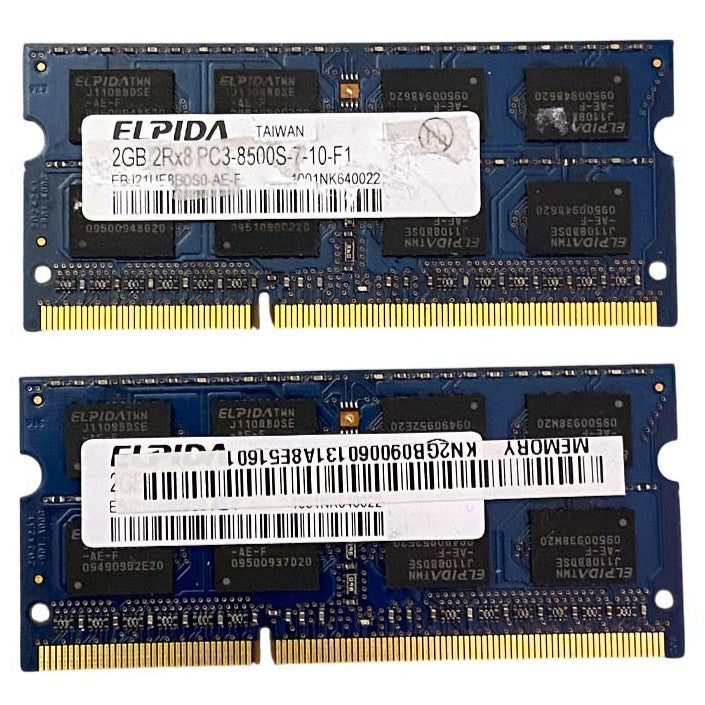 DDR3-minne 4GB 1066MHz CL7 PC3-8500S 2Rx8 SO-DIMM, Elpida (BEG)
