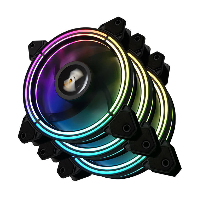 Darkflash CF11 Pro chassifläktar 3-pack ARGB, svart 120x120mm