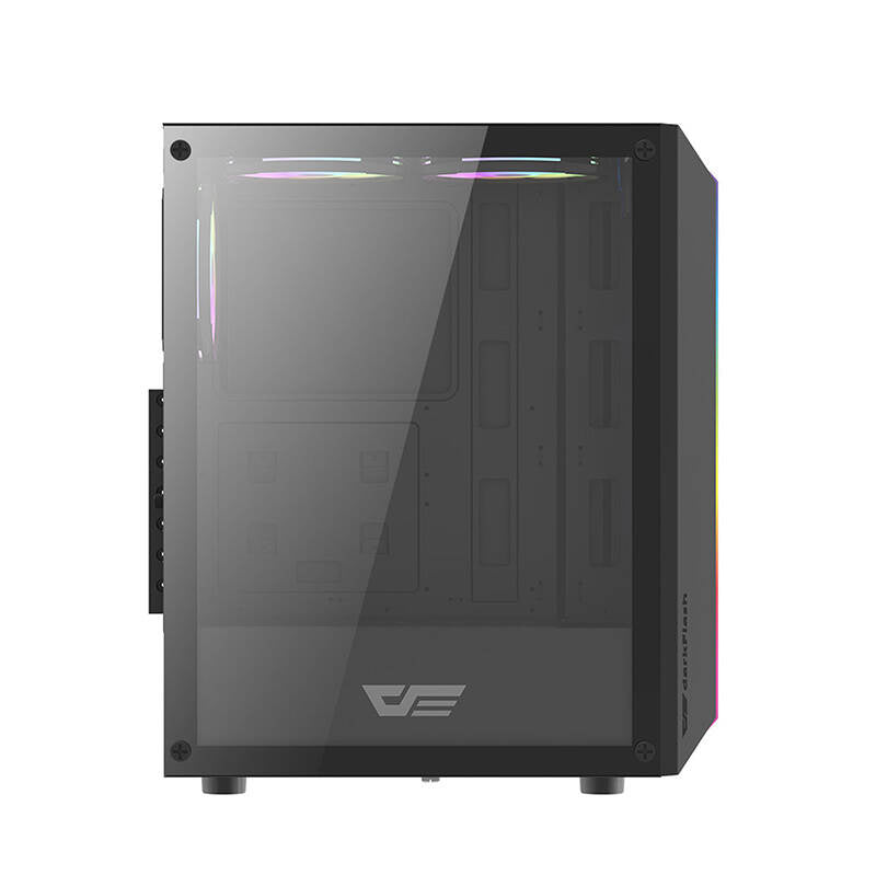 Datorchassi Darkflash DK151 Mid Tower, svart, 3xRGB-fläktar, ATX/mATX/ITX