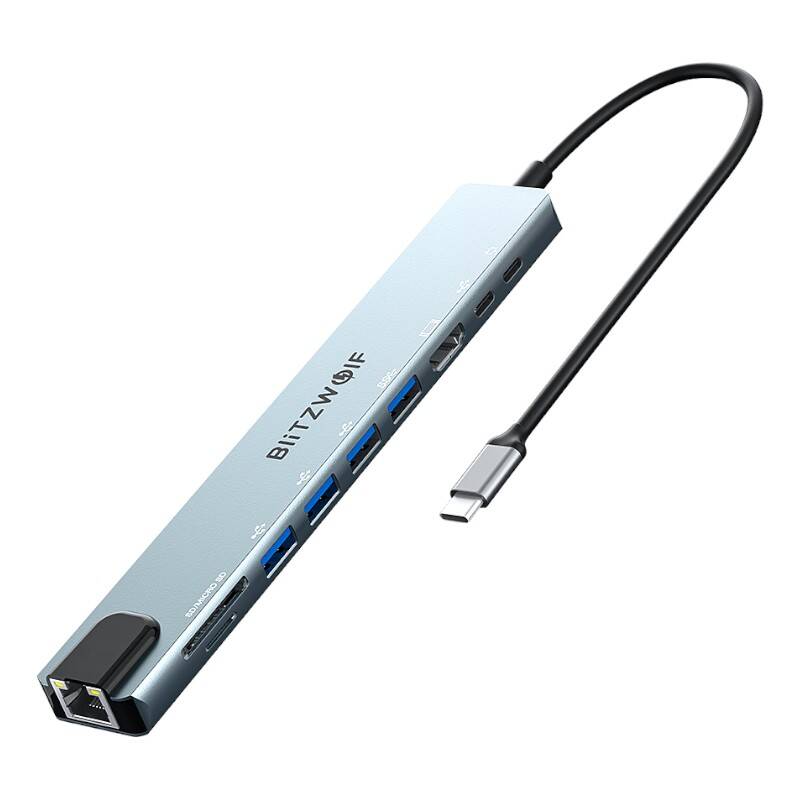 Dockningsstation 10-i-1 med USB-C ETH HDMI MicroSD, BW-TH5