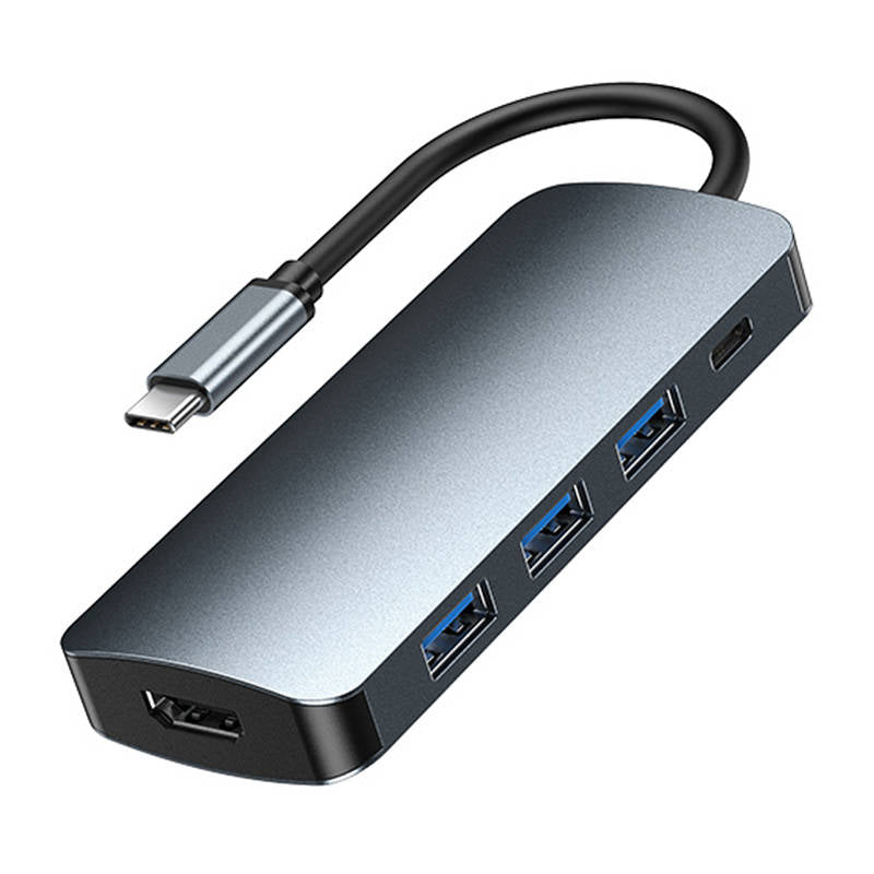 Remax Retor hub 5-i-1 portar, USB-C med laddning och HDMI