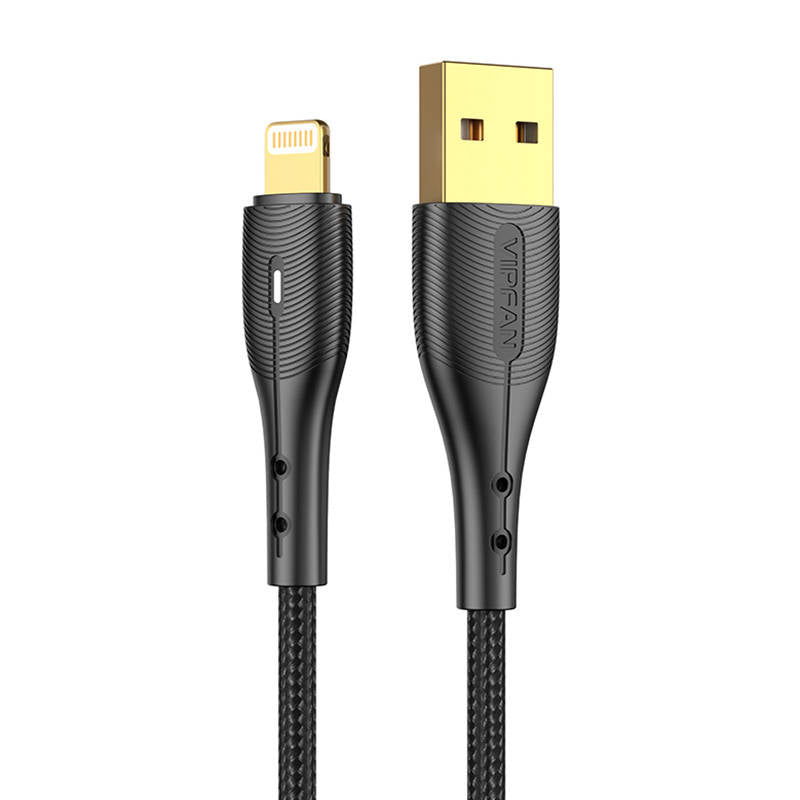 USB till Lightning-kabel, 3A, 1.2m Vipfan Nano Gold X07