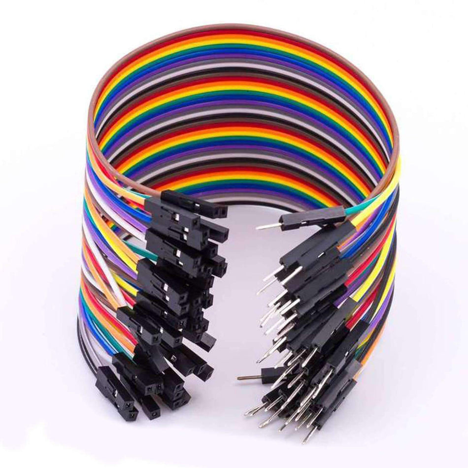 Kopplingskablar hane-hona 40 st – Dupont jumper wire för Arduino / Raspberry Pi