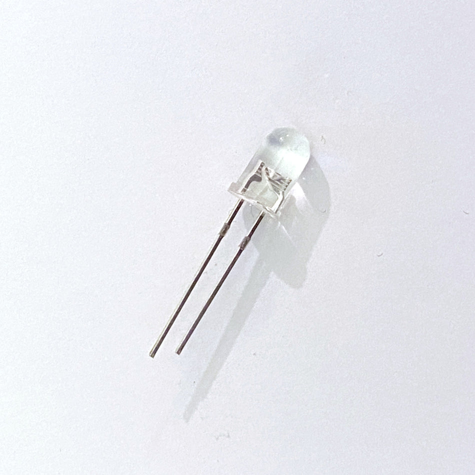 10-pack Lysdiod LED 5mm vit 20mA klar kapsling, standard T1 3/4
