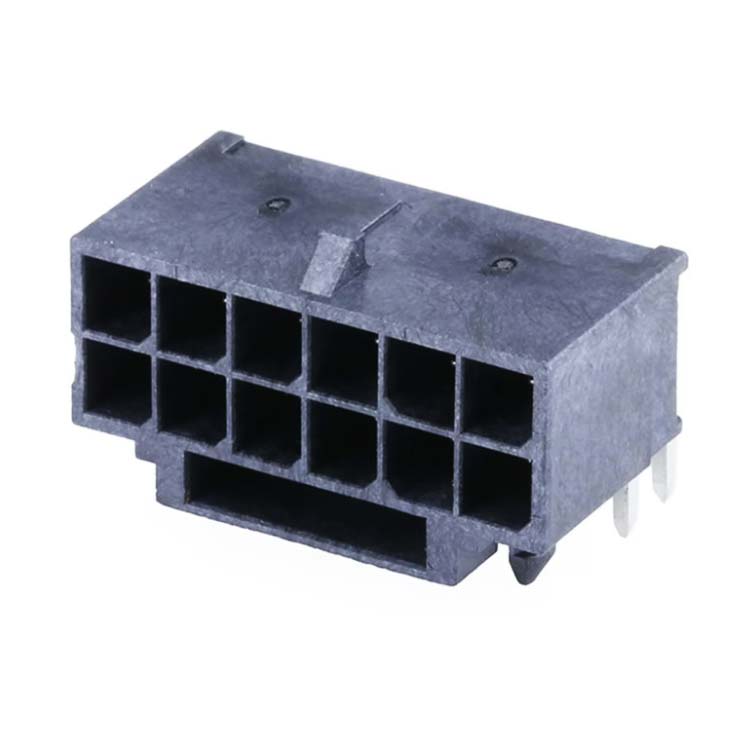 12VHPWR högervinklad PCIe-kretskortskontakt 16-pol (12+4) 12V 3,00mm THT, 219116-1161