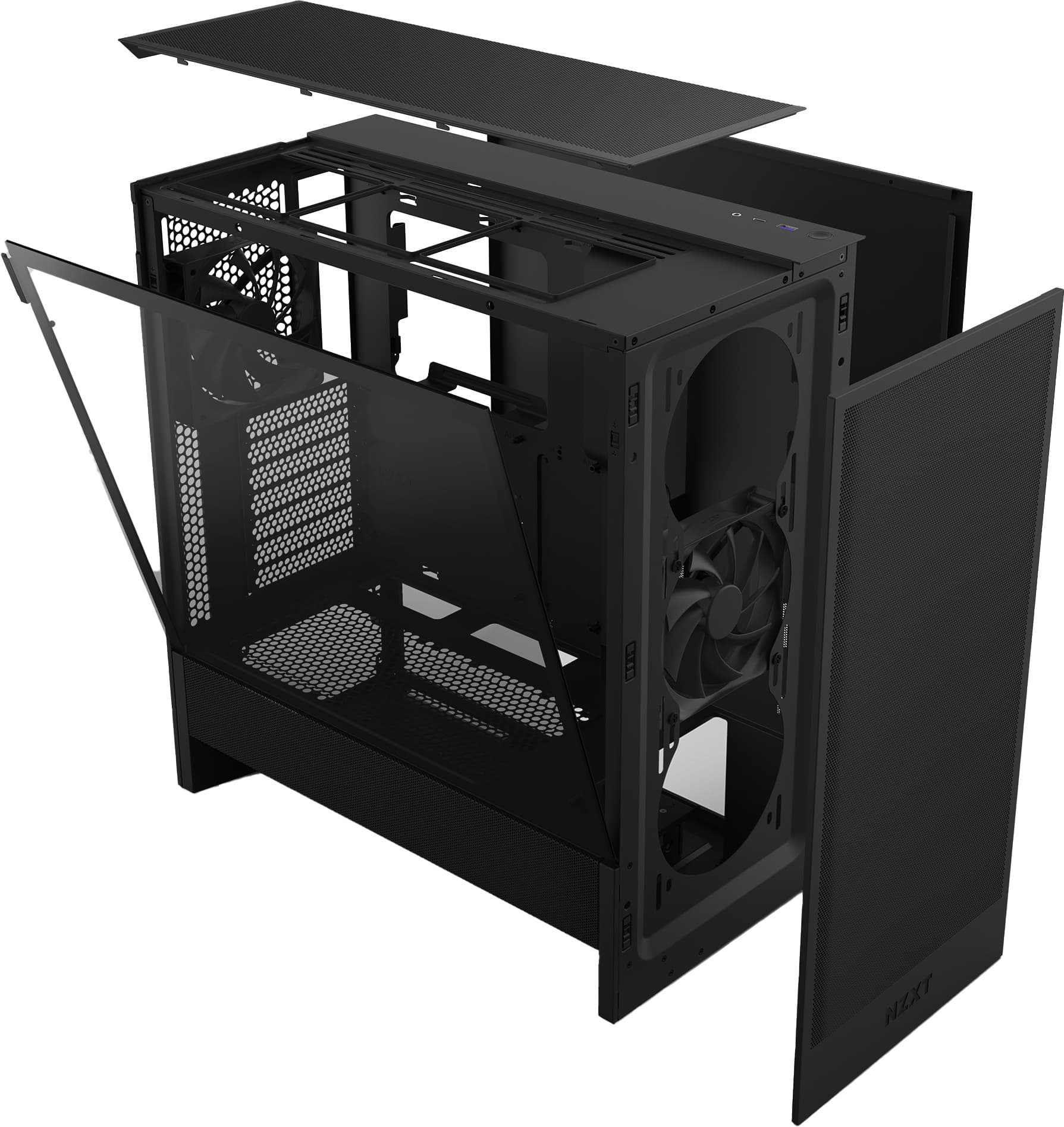 NZXT H5 Flow 2024 PC-chassi svart - Mid-tower ATX med sidoglas och bra luftflöde