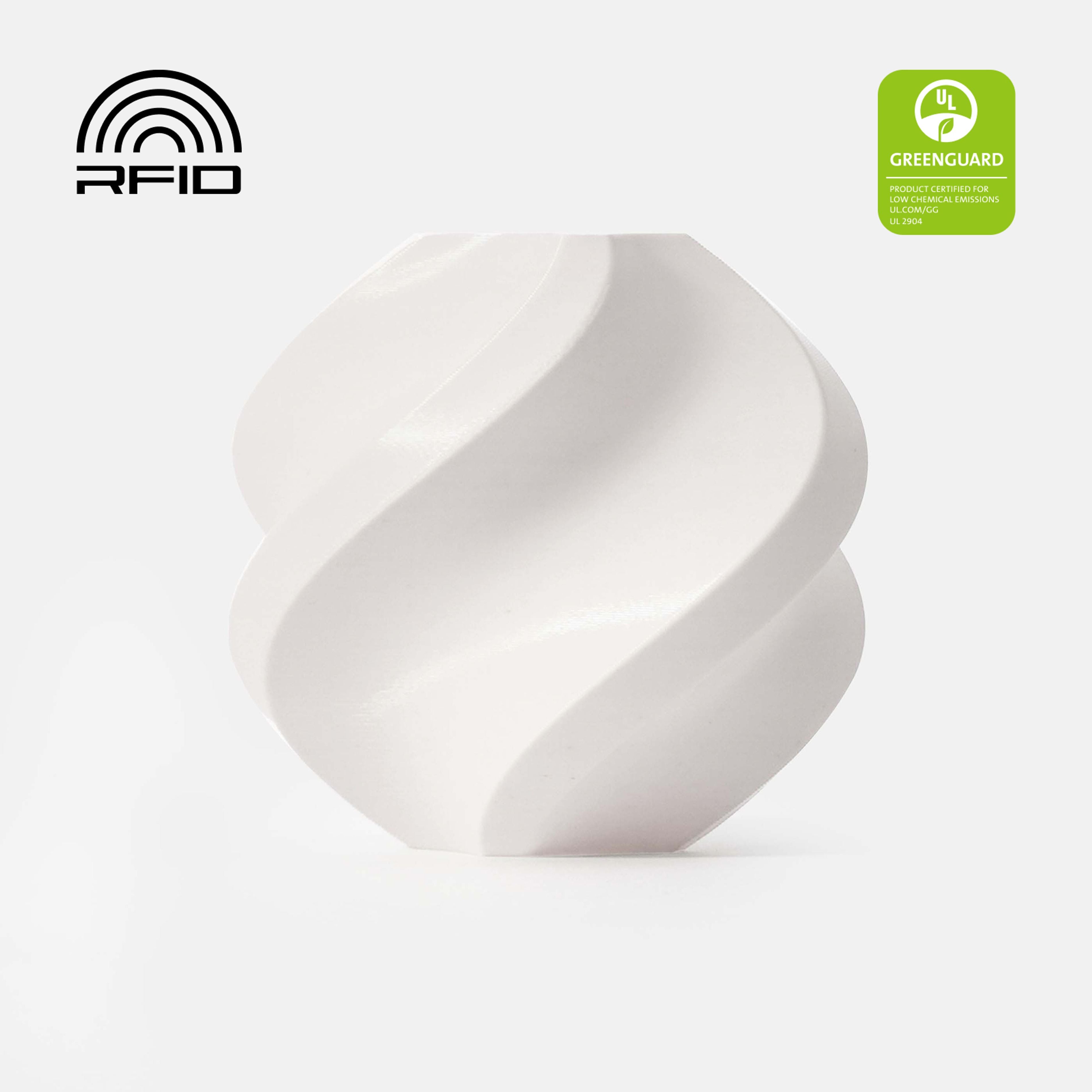 Bambu Lab PLA Basic Jade White 1 kg - filament med spole & RFID
