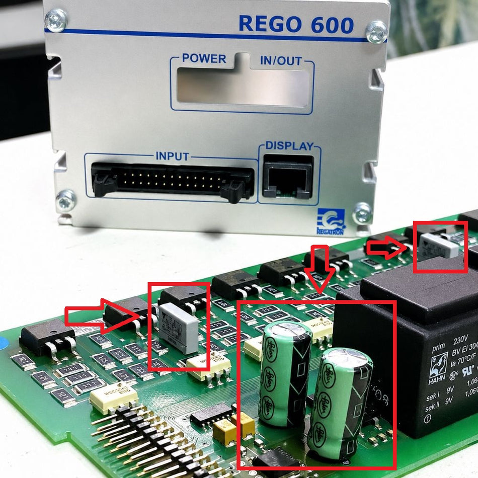 Kondensator-kit 5st komponenter, IVT/Bosch Rego 600, elektrolyter samt X-klassade (modell 637, 637E & 638)