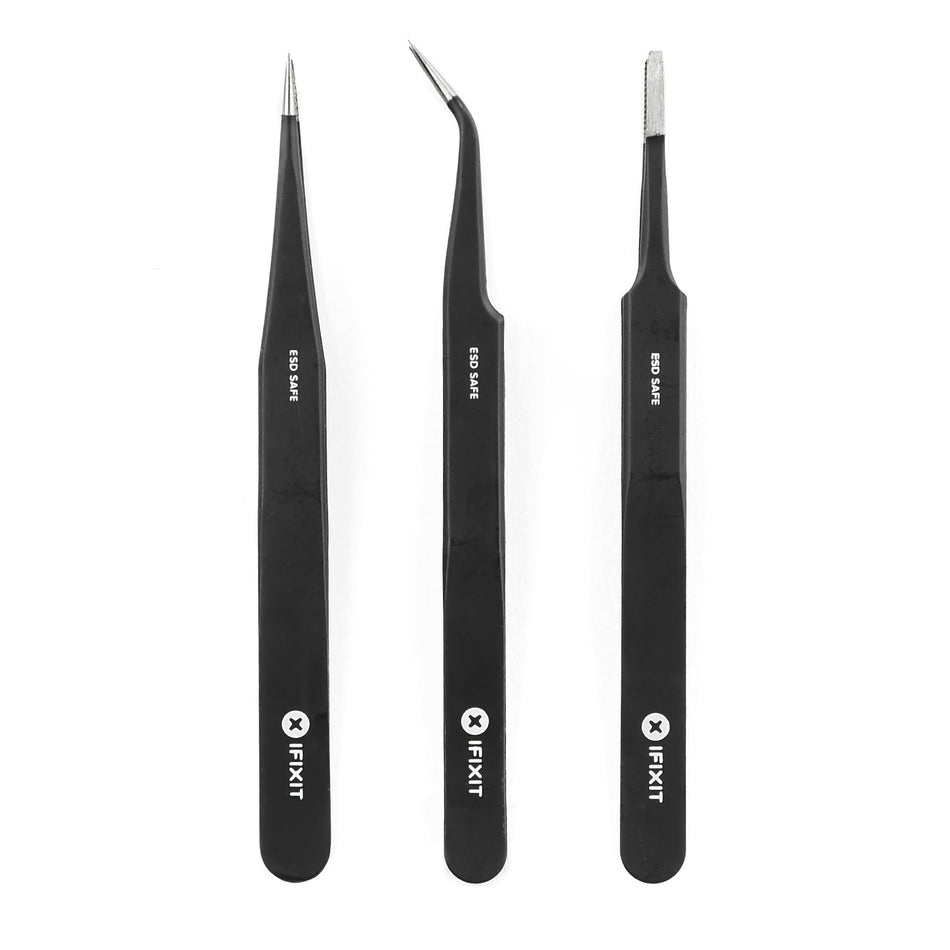 iFixit Precision Tweezer Set - Precisionspincetter 3-delar ESD-säker rostfritt stål 127mm IF145-060-3